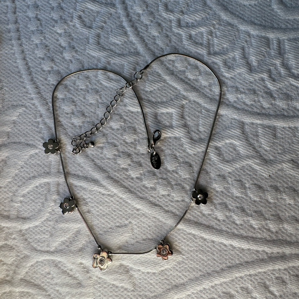 Lia Sophia Silver Floral Necklace